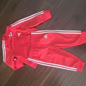 Adidas red track suit 12 months